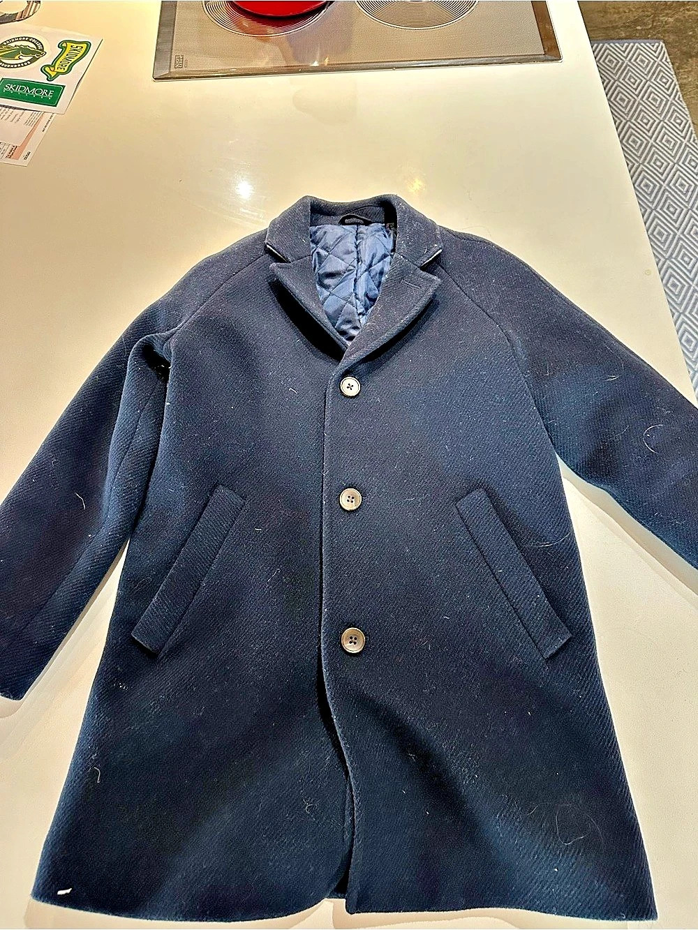 Crewcuts Boys' Blue Pea Coat Size 6-7